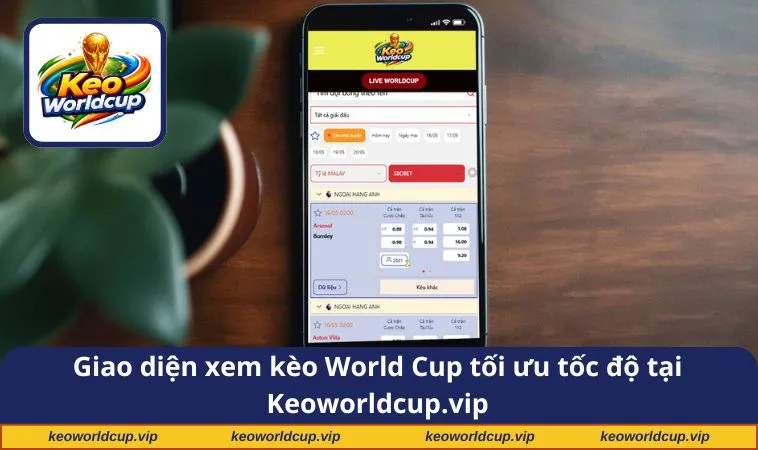 Giao diện xem kèo World Cup tối ưu tốc độ tại keoworldcup.vip
